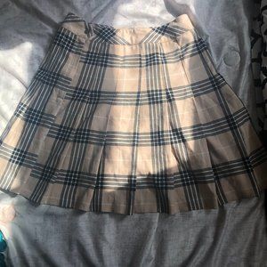 H&M, Plaid Beige Skirt with Ruffles, Size 0